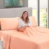 Bedding Castle - Luxurious - 800 Series - Egyptian Cotton - 4PC Bed Sheet Set - ( Flat Sheet + Fitted Sheet 28" Deep Pocket + 2 PC Pillow Cases ) - Fade Resistant - (Twin XL, Peach) view 2