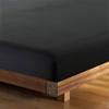 Bedding Castle - Luxurious - 800 Series - Egyptian Cotton - 4PC Bed Sheet Set - ( Flat Sheet + Fitted Sheet 28" Deep Pocket + 2 PC Pillow Cases ) - Fade Resistant - (Twin XL, Black) view 3