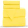 Bedding Castle - Luxurious - 800 Series - Egyptian Cotton - 4PC Bed Sheet Set - ( Flat Sheet + Fitted Sheet 28" Deep Pocket + 2 PC Pillow Cases ) - Fade Resistant - (Twin XL, Yellow) view 2