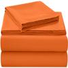 Bedding Castle - Luxurious - 800 Series - Egyptian Cotton - 4PC Bed Sheet Set - ( Flat Sheet + Fitted Sheet 28" Deep Pocket + 2 PC Pillow Cases ) - Fade Resistant - (Twin XL, Orange) view 1