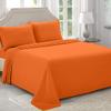 Bedding Castle - Luxurious - 800 Series - Egyptian Cotton - 4PC Bed Sheet Set - ( Flat Sheet + Fitted Sheet 28" Deep Pocket + 2 PC Pillow Cases ) - Fade Resistant - (Twin XL, Orange) view 2