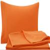 Bedding Castle - Luxurious - 800 Series - Egyptian Cotton - 4PC Bed Sheet Set - ( Flat Sheet + Fitted Sheet 28" Deep Pocket + 2 PC Pillow Cases ) - Fade Resistant - (Twin XL, Orange) view 4