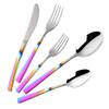 20-Piece Rainbow Silverware Dinnerware Set, BuyGo Stainless Steel Eating Utensil Cutlery Sets, Widely Use for Wedding, Home, Hotel, Gradual Change Rainbow Handle Flatware Service for 4 view 1