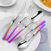 20-Piece Rainbow Silverware Dinnerware Set, BuyGo Stainless Steel Eating Utensil Cutlery Sets, Widely Use for Wedding, Home, Hotel, Gradual Change Rainbow Handle Flatware Service for 4 view 2