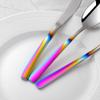 20-Piece Rainbow Silverware Dinnerware Set, BuyGo Stainless Steel Eating Utensil Cutlery Sets, Widely Use for Wedding, Home, Hotel, Gradual Change Rainbow Handle Flatware Service for 4 view 3
