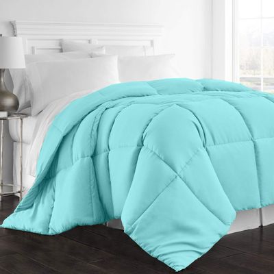 Archu Sheets 1-Pc Comforter Hotel Luxury Queen 88x92 Size1-Pc Comforter 100% Egyptian Cotton, 600 Thread Count, 200 GSM Fiber Fill - Machine Washable, Aqua Solid