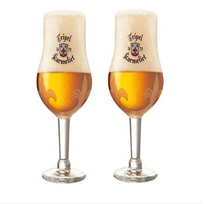 Tripel Karmeliet Tulip Belgian Beer Glass - 0.33 Liters - Set of 2