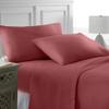 Bedding Castle - Luxurious - 800 Series - Egyptian Cotton - 4PC Bed Sheet Set - ( Flat Sheet + Fitted Sheet 28" Deep Pocket + 2 PC Pillow Cases ) - Fade Resistant - (Twin XL, Burgundy) view 2