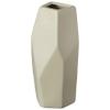 12" H Decorative Ceramic Multi Paned Vase, Modern Style Centerpiece Table Vase Beige, Large view 1
