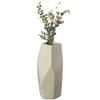 12" H Decorative Ceramic Multi Paned Vase, Modern Style Centerpiece Table Vase Beige, Large view 2