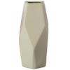 12" H Decorative Ceramic Multi Paned Vase, Modern Style Centerpiece Table Vase Beige, Large view 3