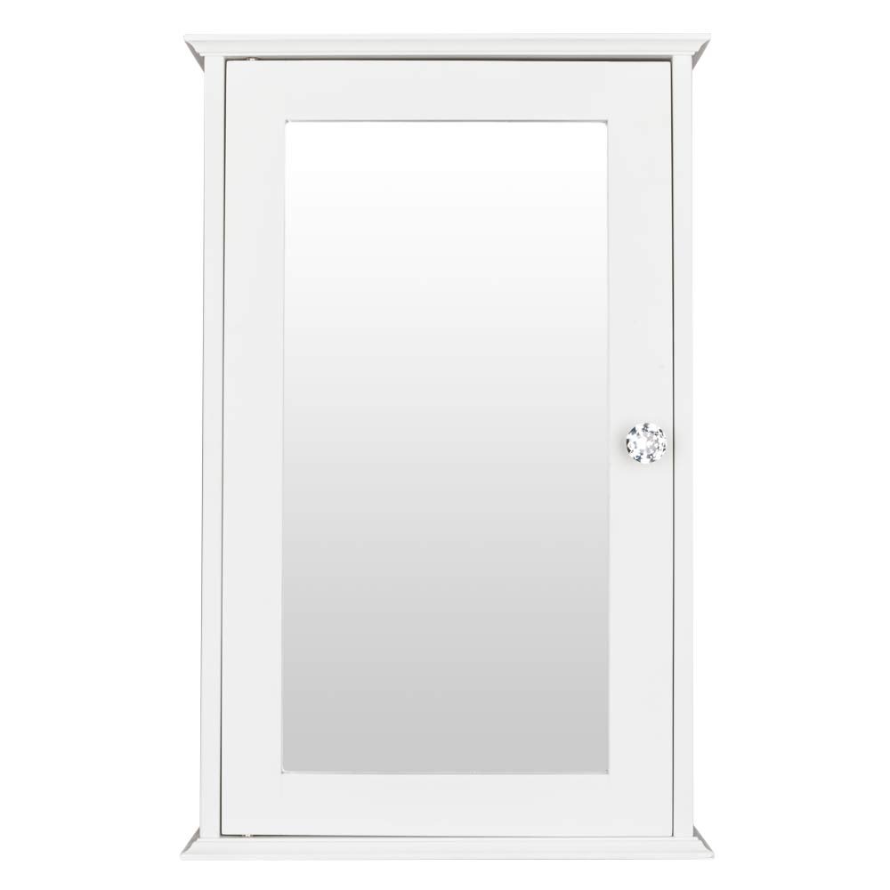 Byya Single Mirrored Bathroom Cabinet, Wall -Mounted Storage Organizer, Medicine Cabinet with Single Doors & Adjustable Shelf in 3 Positions,Space Saving for Bathroom, Vestibule, Bedroom