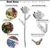 MAXSPT Silver Rose, Silver Dipped Rose Made from Real Rose Best Gifts for her and 25th for Wife, Silver with Stand view 3