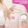 Amiff Velvet Hangers, Non Slip Clothing Hangers, Rose Thin Design, 360 Rotating Chrome Hook, Notched Shoulders, 17.5 Inch, Pack of 150 view 2