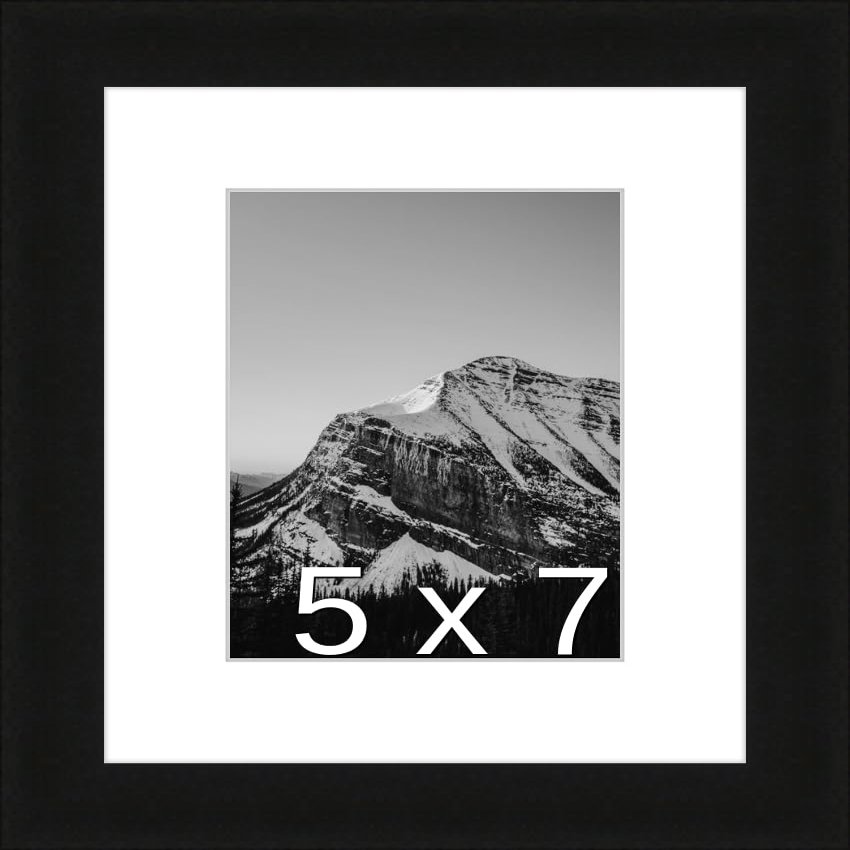 Frame It Easy 5 x 7 Black Natural WoodFrame (Dayton) with Matting