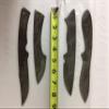4 pieces Damascus steel blank blade set, 7, 8, 9 and 9.5, inches long hand forged blank blade skinning set, 2.5 to 4.5 inches long cutting edge, compact pocket knife and skinning knife blades view 2