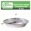 EcoQuality 9" Round Aluminum Foil Pans - Disposable Containers with Foldable Walls for Pie Baking, Cooking, Serving, Reheating, and Storing - Freezer and Oven Safe Tart Pan 100 Pack view 2