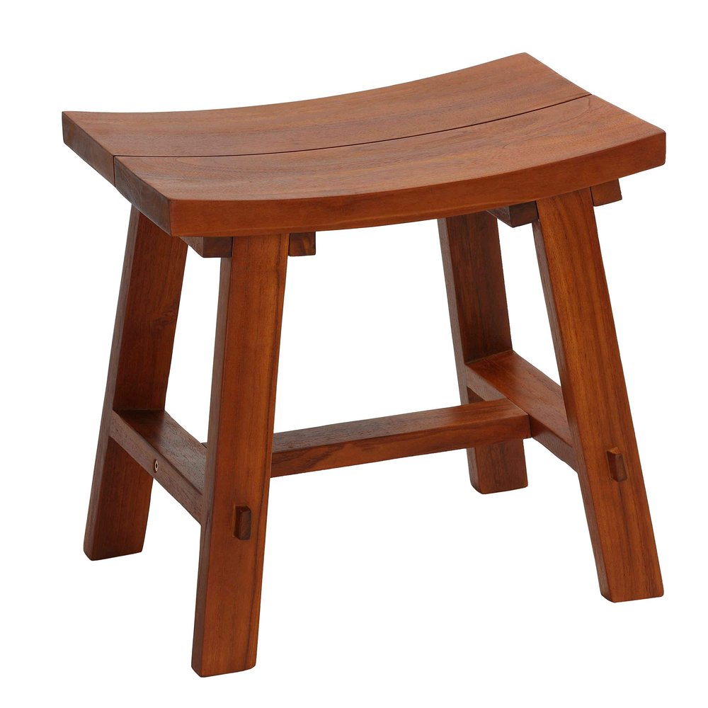 Bare Decor Dorsey Accent Stool with Curved Seat, 17", Brown