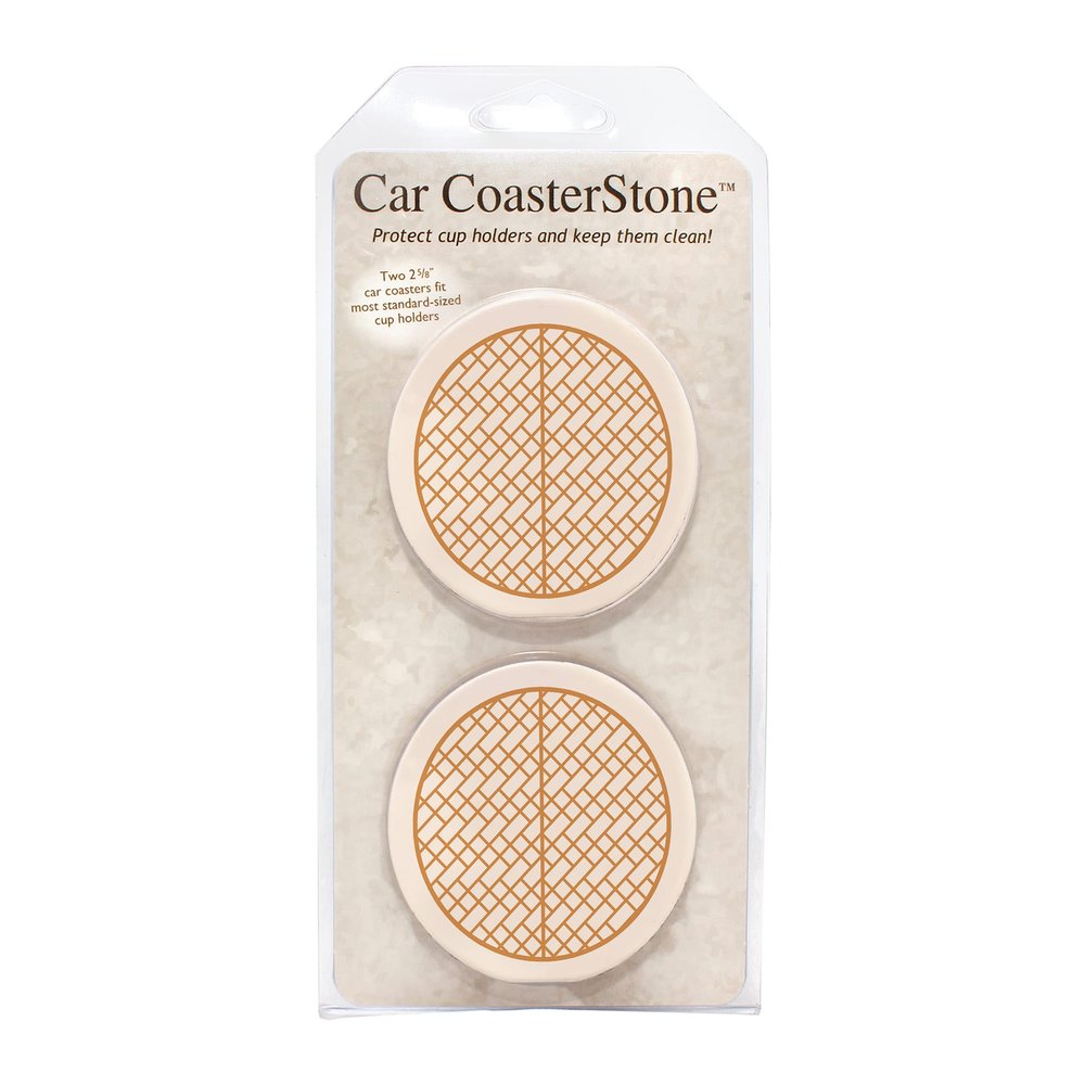 CoasterStone CR9043 Korean Patterns Iii Car Coaster 2 Pack, Standard Size, Stone