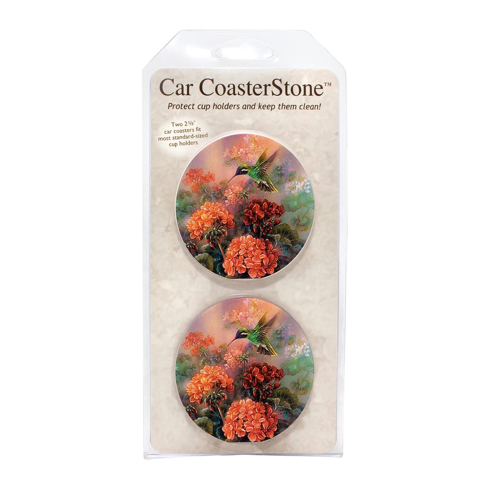 CoasterStone CR1835 White Ear Car Coaster 2 Pack, Standard Size, Stone