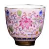 2.5 oz Pink Handmade Enamel Painted Porcelain Kungfu Teacup Chinese Tea Cup Wine Cup view 1