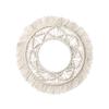 Garneck Macrame Woven Tapestry,13.5" Wall Hanging Tassel Fringe Round Boho Wall Art Decor, Nordic Style Home Christmas Decor for Bedroom Baby Nursery (Pattern 2) view 1