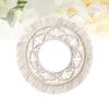 Garneck Macrame Woven Tapestry,13.5" Wall Hanging Tassel Fringe Round Boho Wall Art Decor, Nordic Style Home Christmas Decor for Bedroom Baby Nursery (Pattern 2) view 3