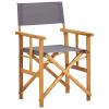 Tidyard Folding Director Chair, Solid Acacia Wood Frame with Dark Grey Fabric, Foldable Outdoor Chair for Garden, Terrace, Beach and Camping view 1