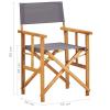 Tidyard Folding Director Chair, Solid Acacia Wood Frame with Dark Grey Fabric, Foldable Outdoor Chair for Garden, Terrace, Beach and Camping view 2