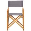 Tidyard Folding Director Chair, Solid Acacia Wood Frame with Dark Grey Fabric, Foldable Outdoor Chair for Garden, Terrace, Beach and Camping view 3