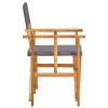 Tidyard Folding Director Chair, Solid Acacia Wood Frame with Dark Grey Fabric, Foldable Outdoor Chair for Garden, Terrace, Beach and Camping view 4