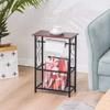 Toilet Table Stand with Paper Holder and Magazine Basket Freestanding Bathroom Side Table Storage Shelf Restroom Decor Organizer view 2
