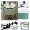 Simple Table and Chair Set Modern Design Round Table Balcony Living Room Dining Table Office Meeting Room Lounge 4 Leather Chairs Coffee Shop Beauty Salon Leisure Table Color: Army Green view 4