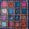 Sophia-Art Decorative Cushion Cover Cotton Patchwork Embroidered Sequin Beads Ethnic Flowers Leaves Geometric Square Scatter Floor Pillow Case Fits (Blue (Geometric Square), 16" x 16") view 1