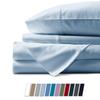 Bedding Castle - Luxurious - 800 Series - Egyptian Cotton - 4PC Bed Sheet Set - ( Flat Sheet + Fitted Sheet 29" Deep Pocket + 2 PC Pillow Cases ) - Fade Resistant - (Twin XL, Light Blue) view 1