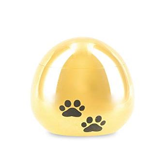 legendURN Gold Coloured Micro Keepsake Ashes urn 'Pawprints' | Affordable Golden Micro Keepsake Ashes Urn 'Pawprints'