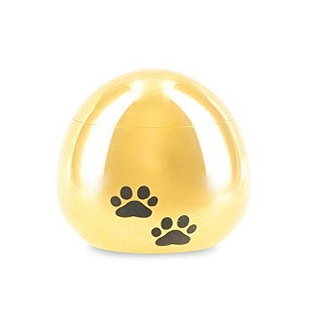 legendURN Gold Coloured Micro Keepsake Ashes urn 'Pawprints' | Affordable Golden Micro Keepsake Ashes Urn 'Pawprints'
