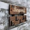 Personalized coat rack your choice of color combination rustic entry way organizer 5 hooks wall mounted storage view 2