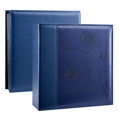 Artmag Photo Album 4x6 1000 Photos, Large Capacity Wedding Family Leather Cover Picture Albums Holds Horizontal and Vertical 4x6 photos with Black Pages(Blue)