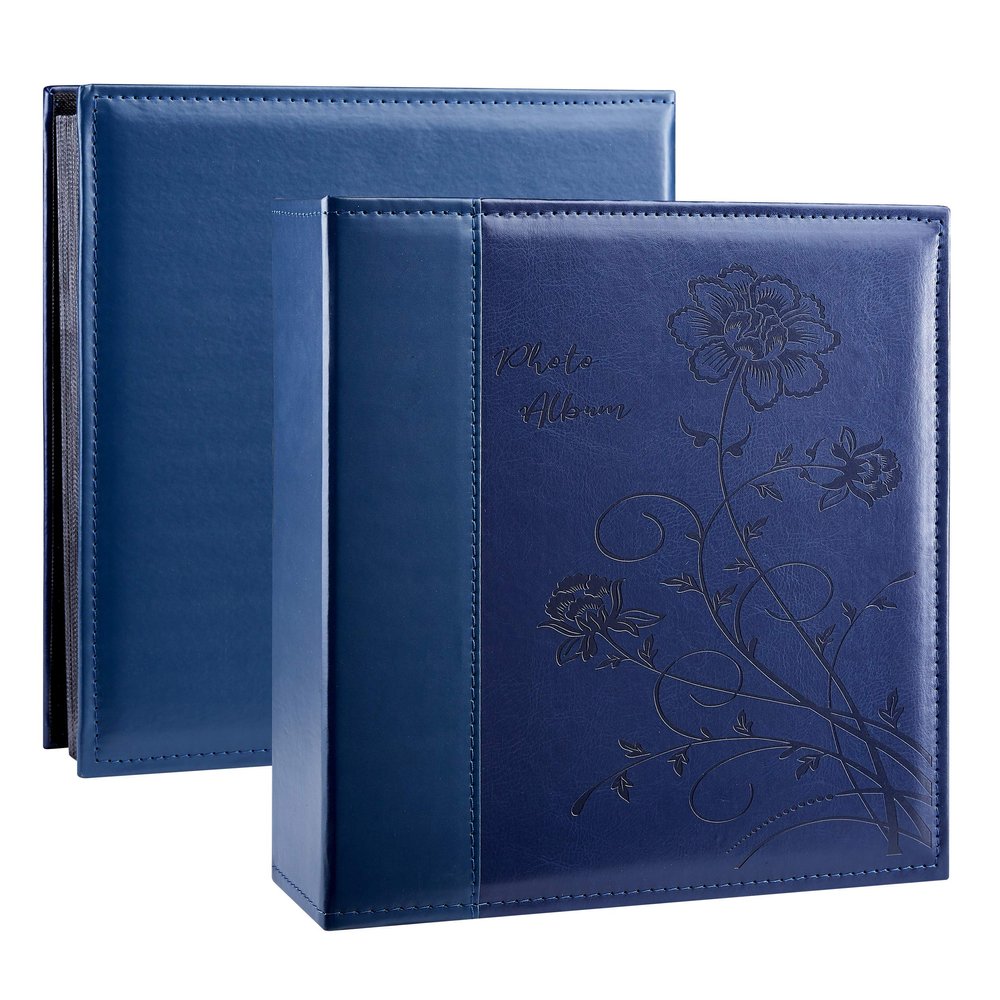 Artmag Photo Album 4x6 1000 Photos, Large Capacity Wedding Family Leather Cover Picture Albums Holds Horizontal and Vertical 4x6 photos with Black Pages(Blue)