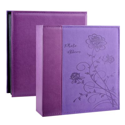 Artmag Photo Album 4x6 1000 Photos, Large Capacity Wedding Family Leather Cover Picture Albums Holds Horizontal and Vertical 4x6 photos with Black Pages(Purple)