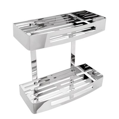 Aexit 304 Stainless Steel 12-inch Wall Mount Two-Tier Rectangle Bathroom Shower Caddy Basket Polished Finish (ca2ce5b90f41e8615b10509bafae471d)
