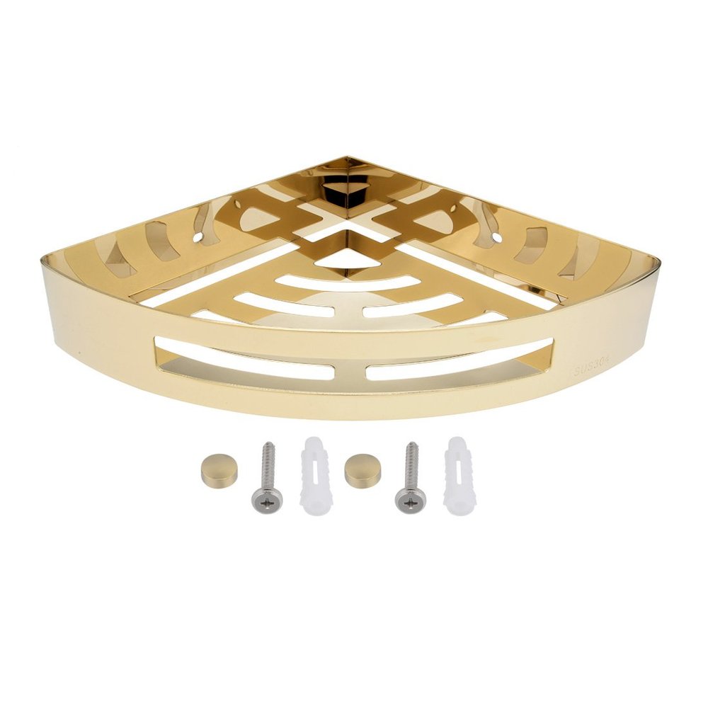 Aexit 304 Stainless Steel 11.4-inch Corner Mount Triangle Bathroom Shower Basket Gold Tone (4ec044d329b0d6bcb2c0f368f30d82c5)