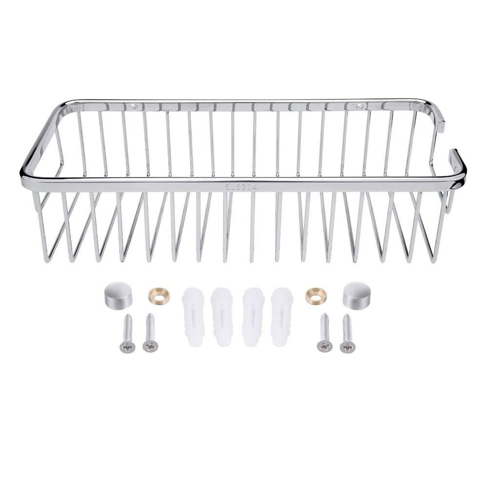 Aexit 304 Stainless Steel 11.6-inch Wall Mount Rectangle Bathroom Shower Basket Silver Tone (2c5be32b8a98ffff99f0b6164e95d838)