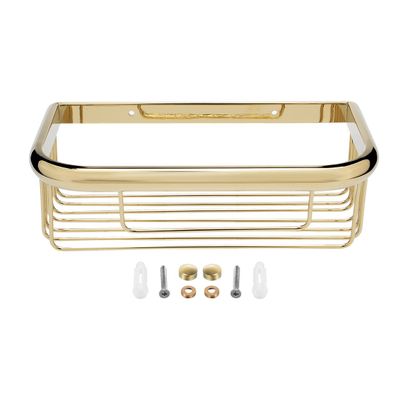 Aexit 10-inch Brass Wall Mount Rectangle Shape Bathroom Shower Caddy Basket Gold Tone (723d87d9f5ec12c603f1e6b3f1c154e5)