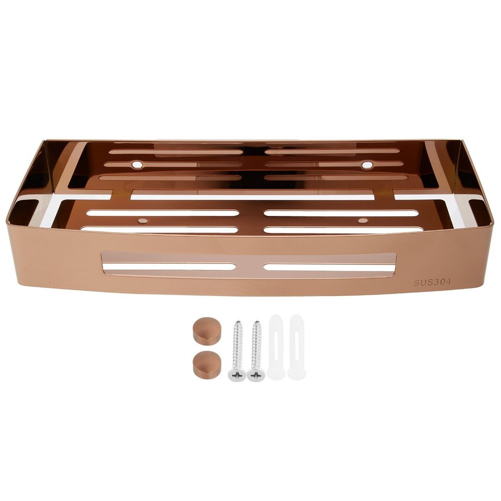 Aexit 304 Stainless Steel 12-inch Wall Mount Rectangle Bathroom Shower Caddy Basket Rose Gold (08b0b23fef510070a5a8f4d1d717b197)