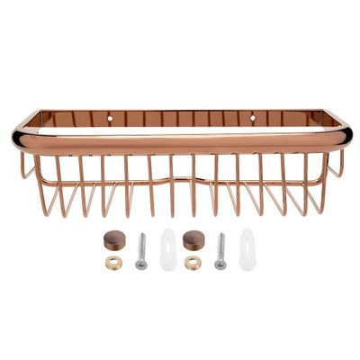 Aexit 12-inch Length Brass Rectangle Shape Bathroom Shower Caddy Basket Rose Gold (df30ca6341aa31cfb4bedeb3159a2810)
