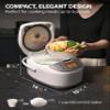 Toshiba Rice Cooker 6 Cup Uncooked  Japanese Rice Cooker with Fuzzy Logic Technology, 7 Cooking Functions, Digital Display, 2 Delay Timers and Auto Keep Warm, Non-Stick Inner Pot, White view 2