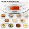 Toshiba Rice Cooker 6 Cup Uncooked  Japanese Rice Cooker with Fuzzy Logic Technology, 7 Cooking Functions, Digital Display, 2 Delay Timers and Auto Keep Warm, Non-Stick Inner Pot, White view 4