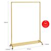 BOSURU Rolling Gold Clothing Racks on Wheels, Retail Display Industrial Pipe Clothing Racks for Hanging Garment Racks for Boutiques, Home view 4